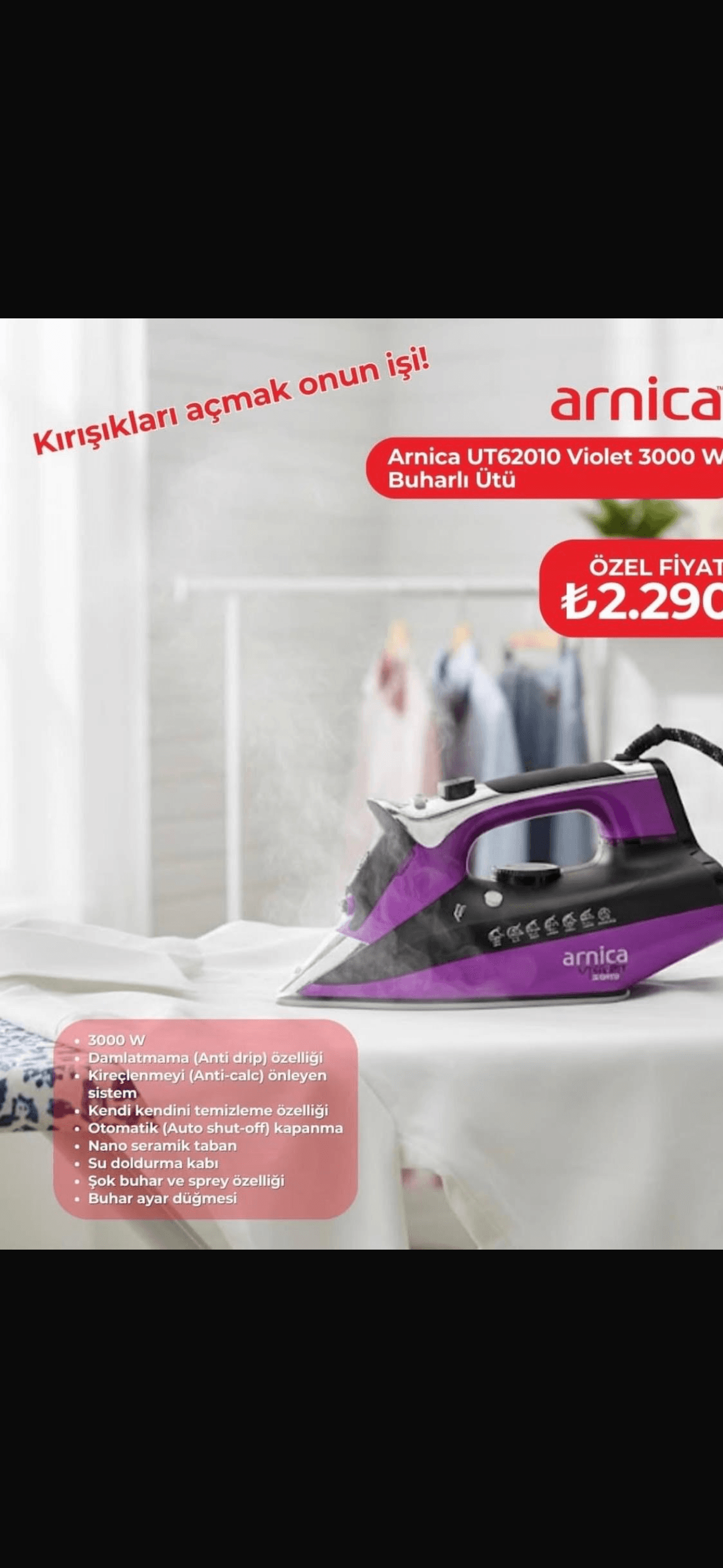 Arnica Buharlı Ütü