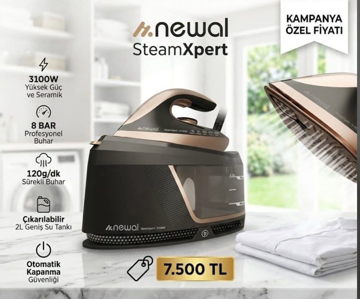     Newal SteamXpert 3100W Buhar Kazanlı Ütü 8 Bar Profesyonel Ütü