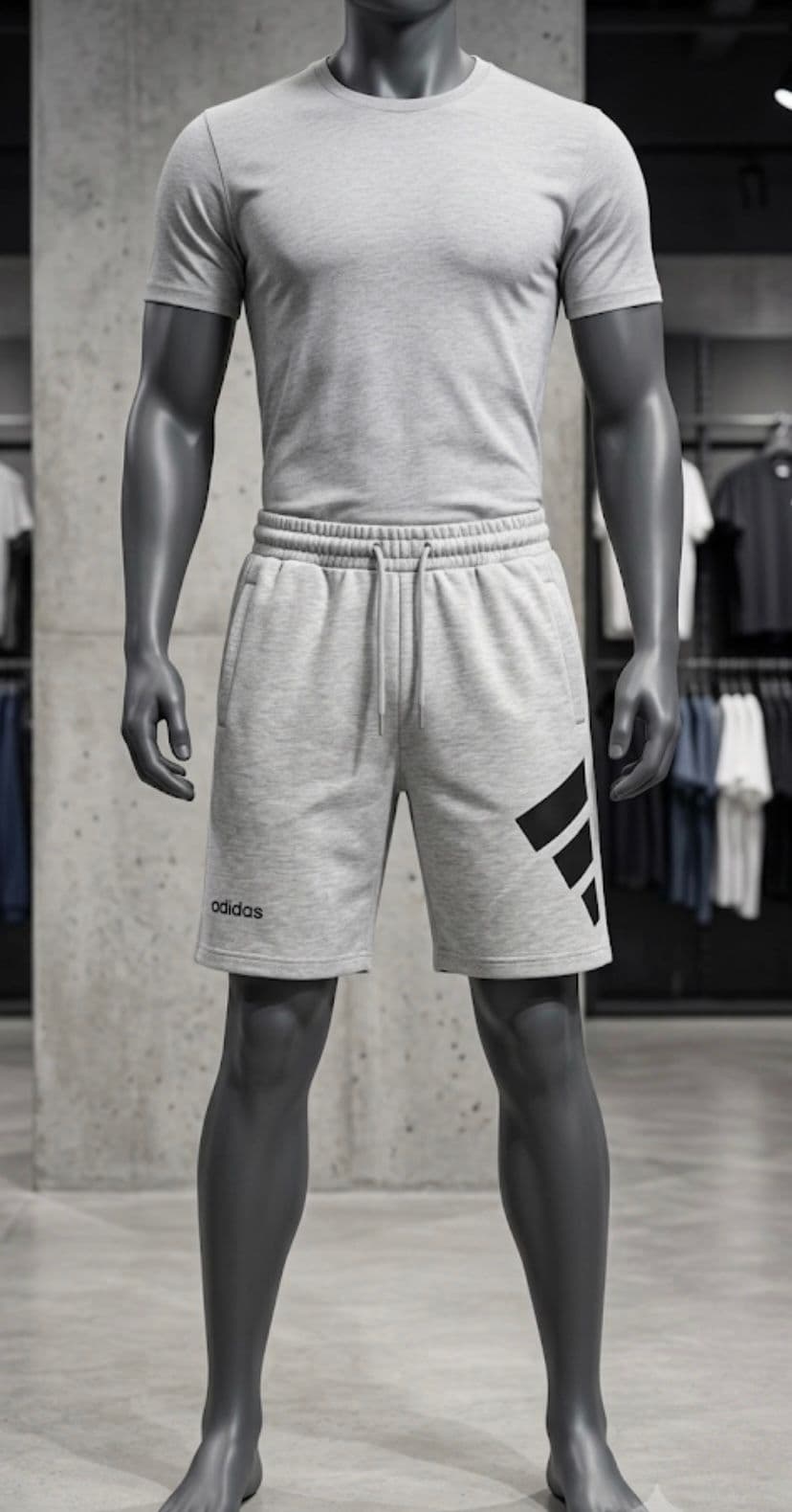 Adidas Logolu Gri Spor Şort