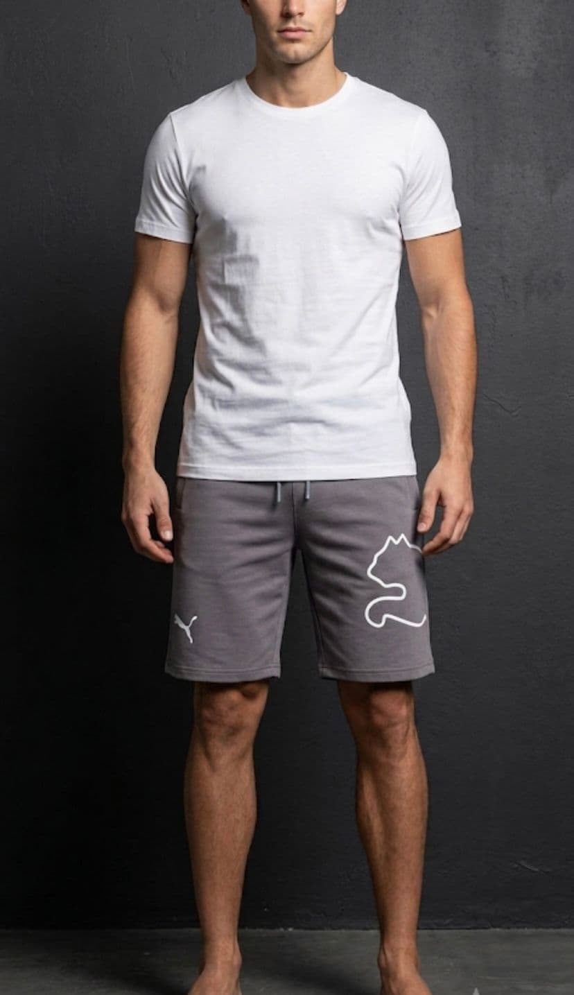 Puma Desenli Modern Gri Şort