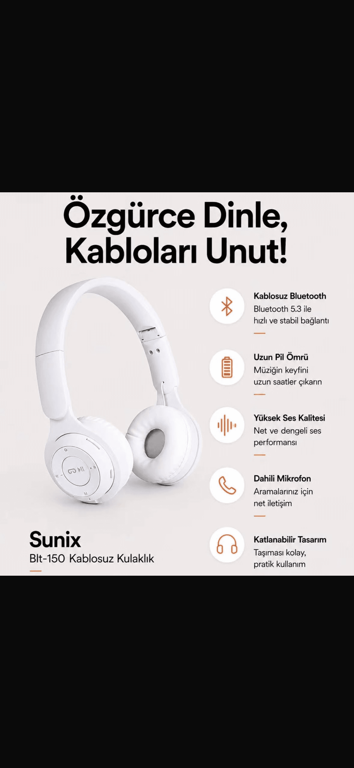 Sunix Blt-150 kablosuz kulaklık 
