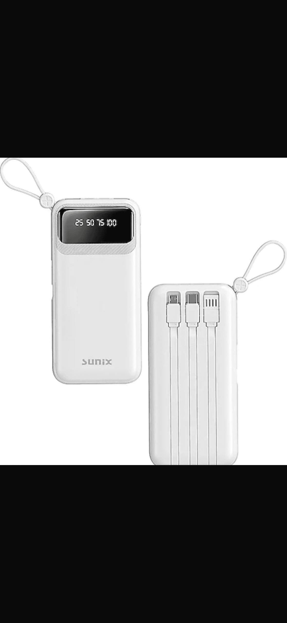 10.000 mAh kapasiteli Sunix PB-120 dijital göstergeli taşınabilir şarj cihazı
