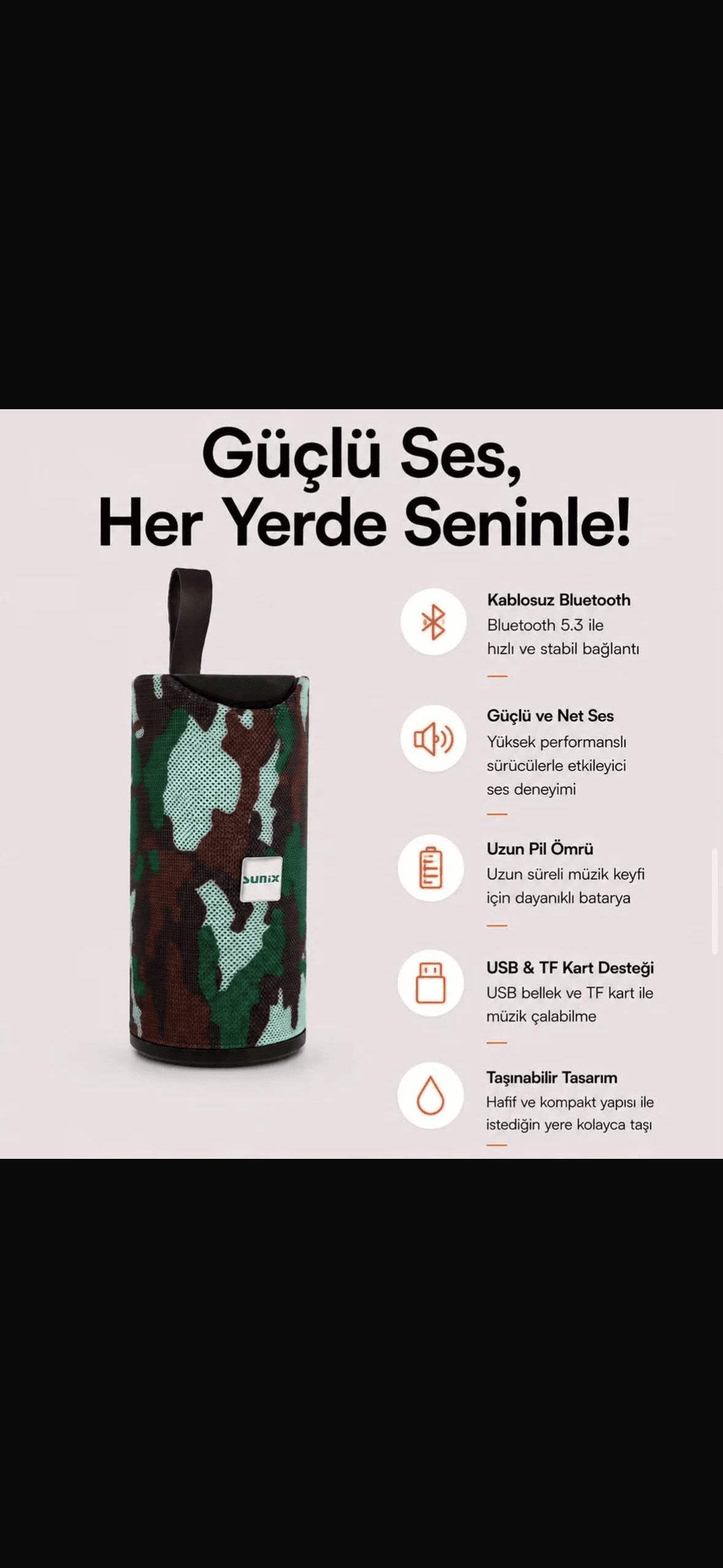 Sunix BTS-33 bluetooth hoparlör