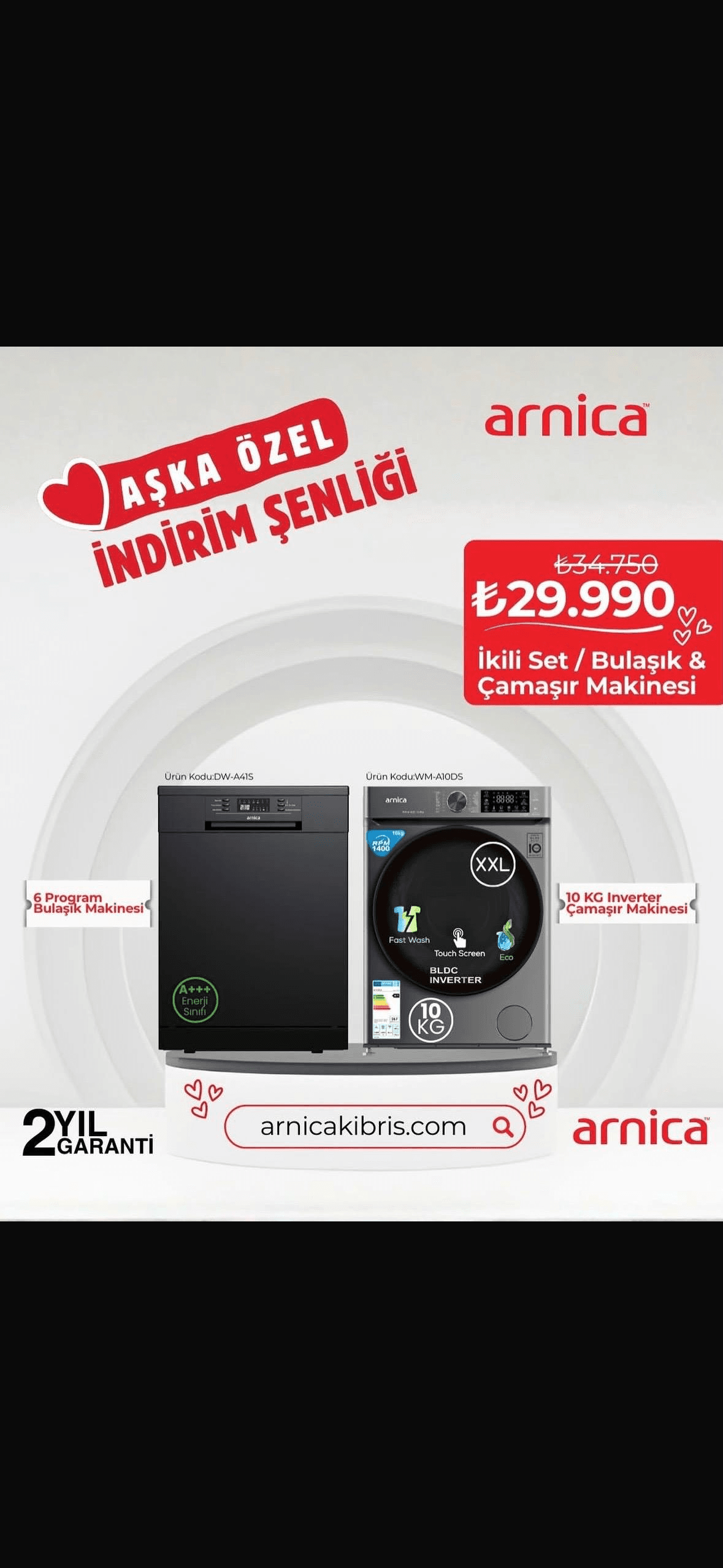 Arnica İkili Set Bulaşık & Çamaşır Makinesi