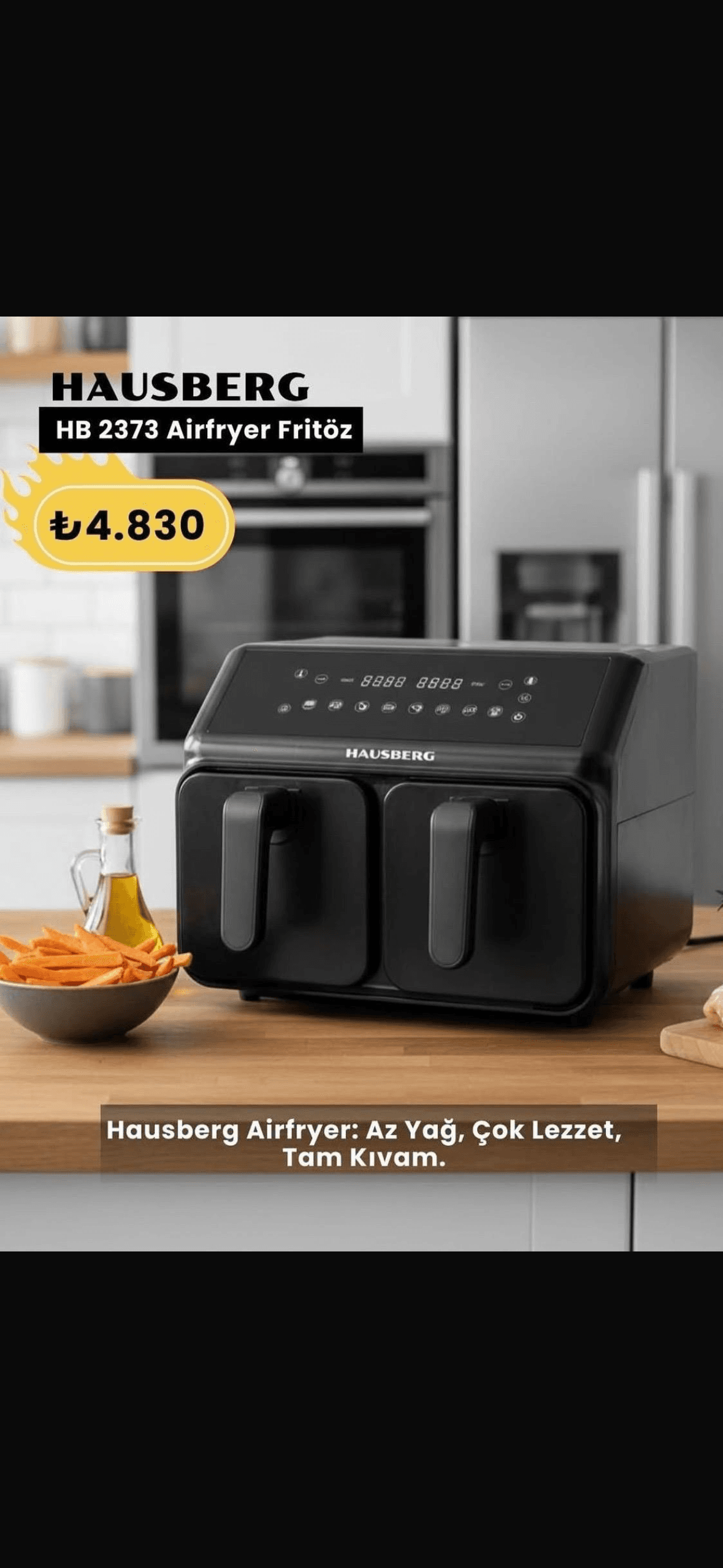 Hausberg Airfryer Fritöz