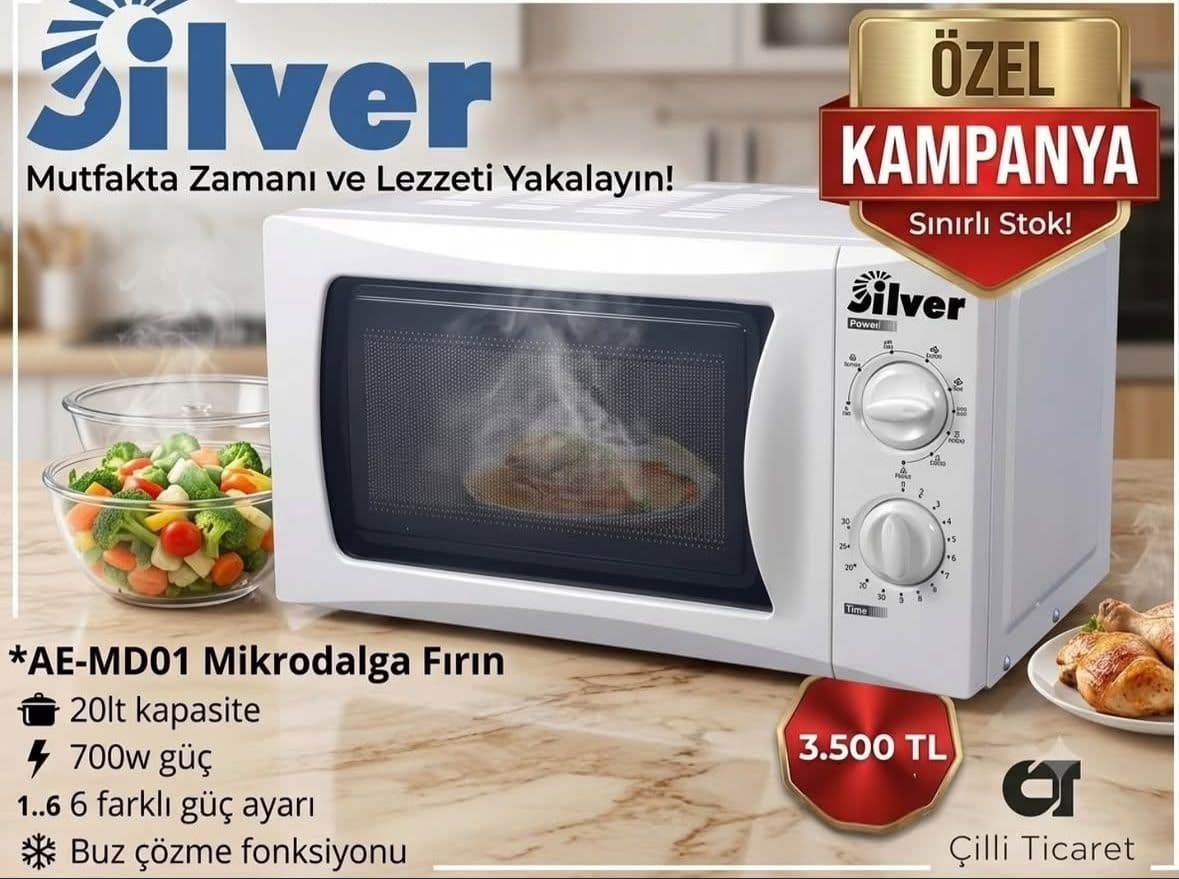     Silver AE-MD01 20 Litre 700W Mikrodalga Fırın Beyaz