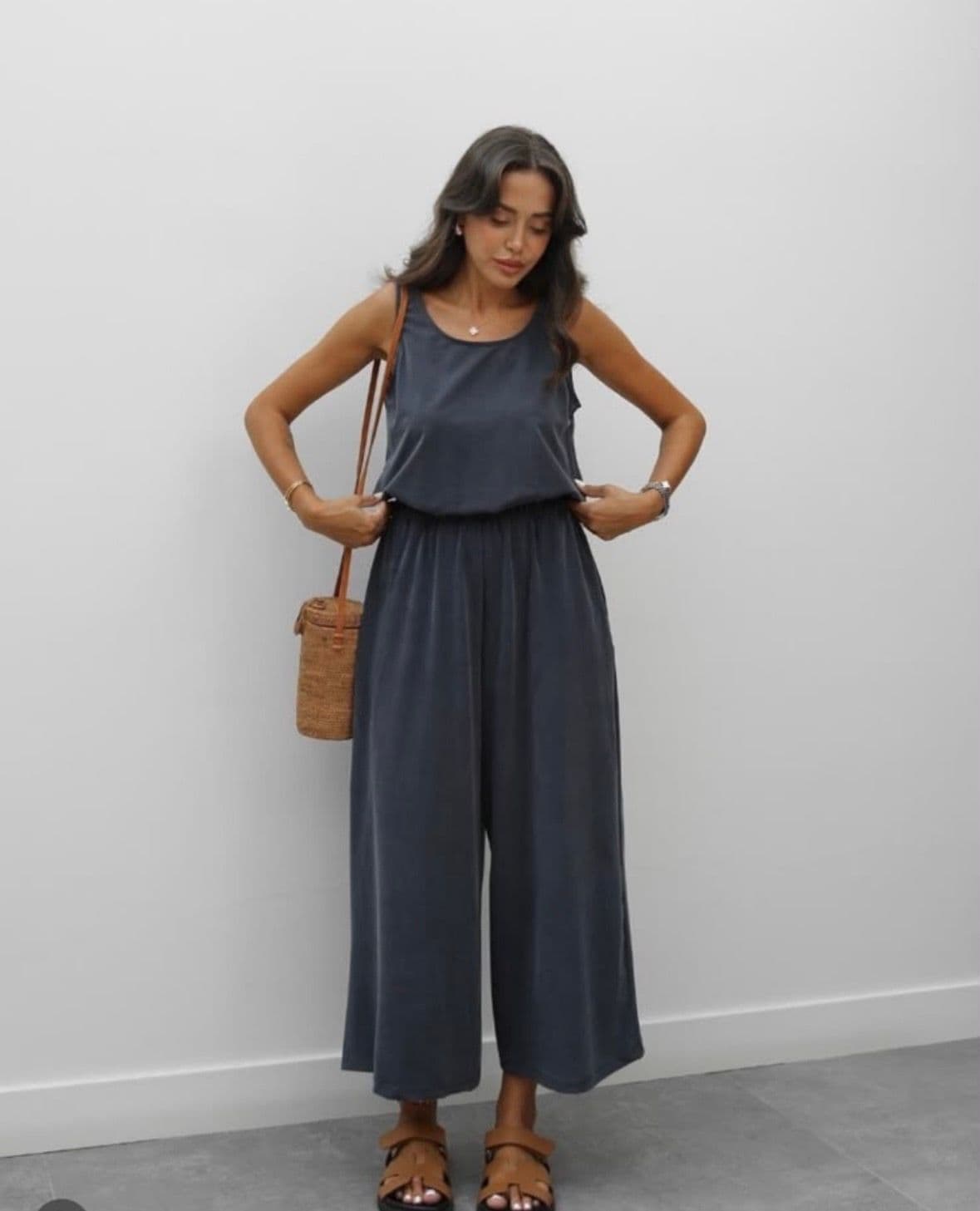 Aura Kolsuz Geniş Paça Tulum