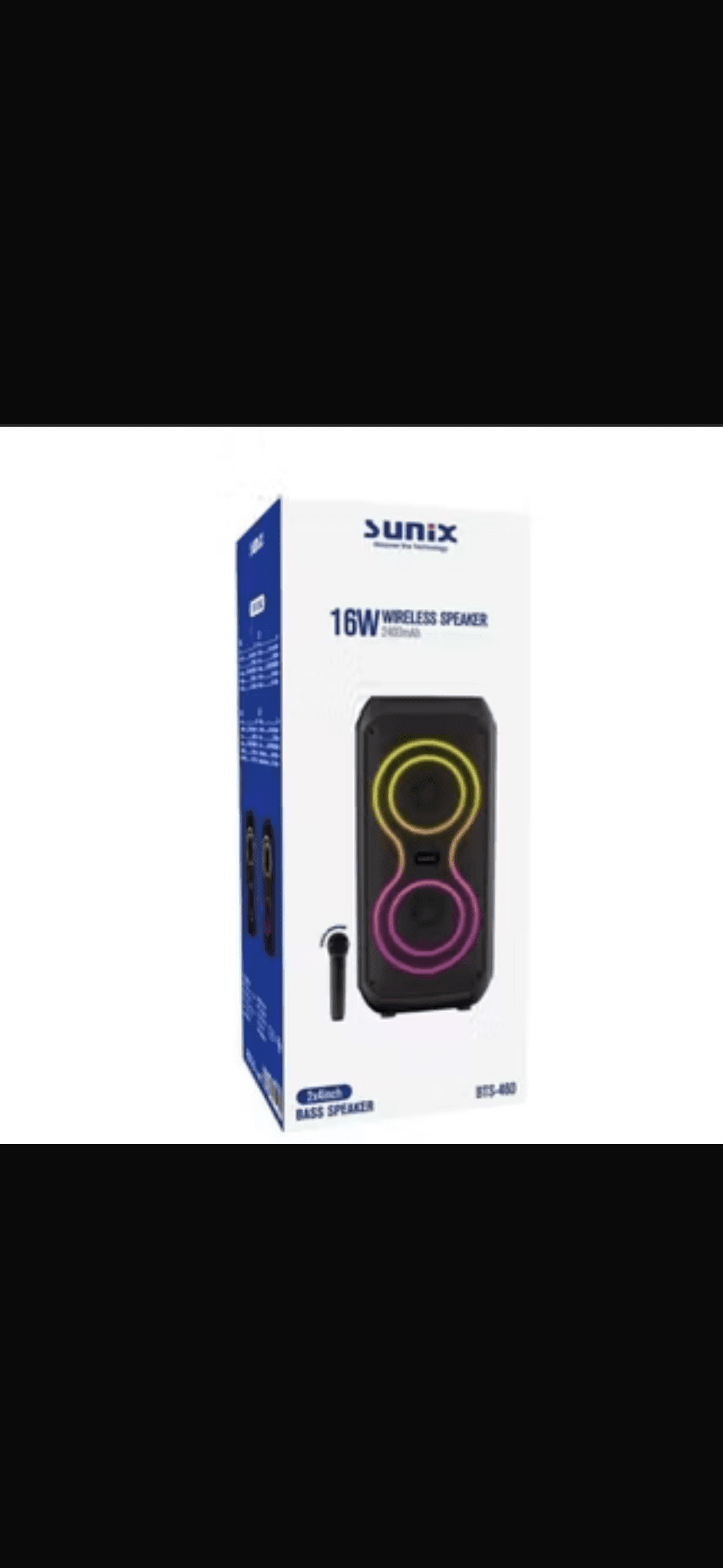 Sunix BTS-460 modeli, renkli LED ışık efektlerine sahip taşınabilir  kablosuz hoparlör