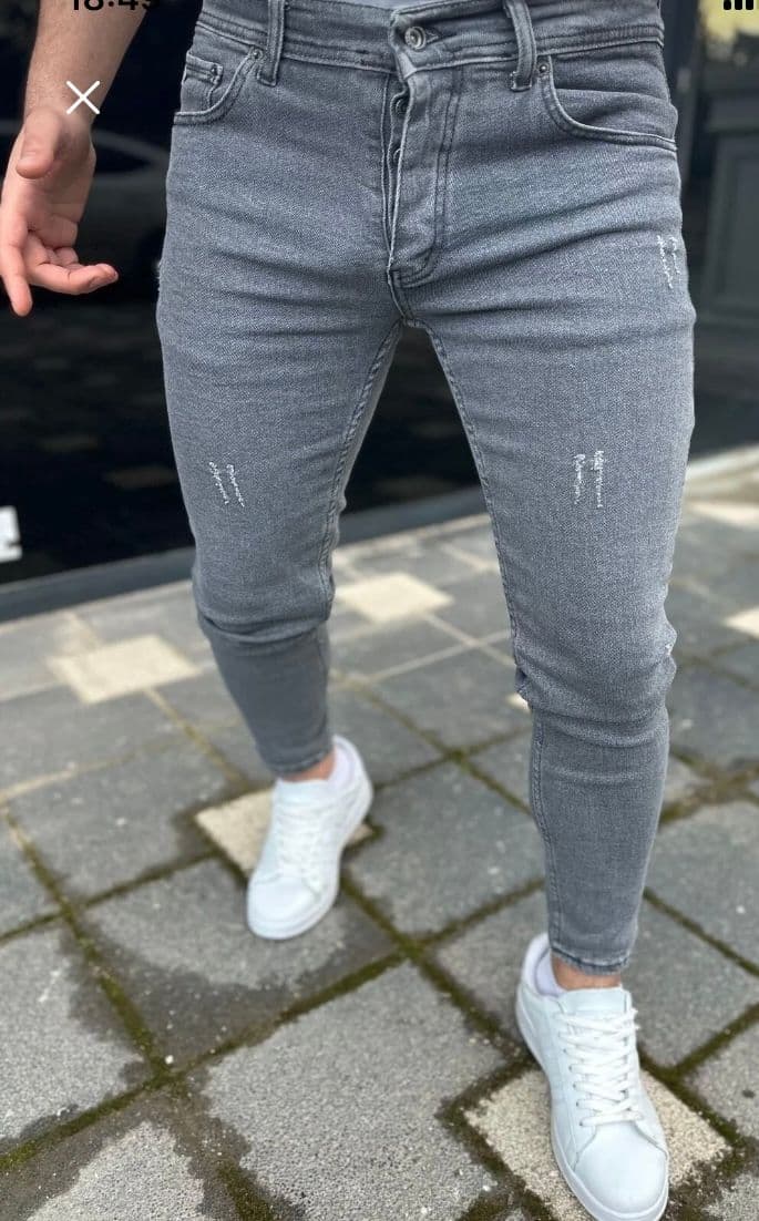 Erkek gri tırnaklı Slim fit 