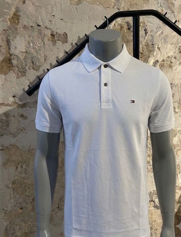 Tommy Hilfiger Erkek Beyaz Polo Yaka Tişört