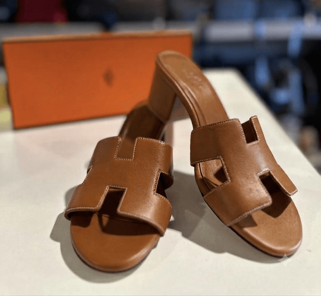Hermès Topuklu Deri Terlik