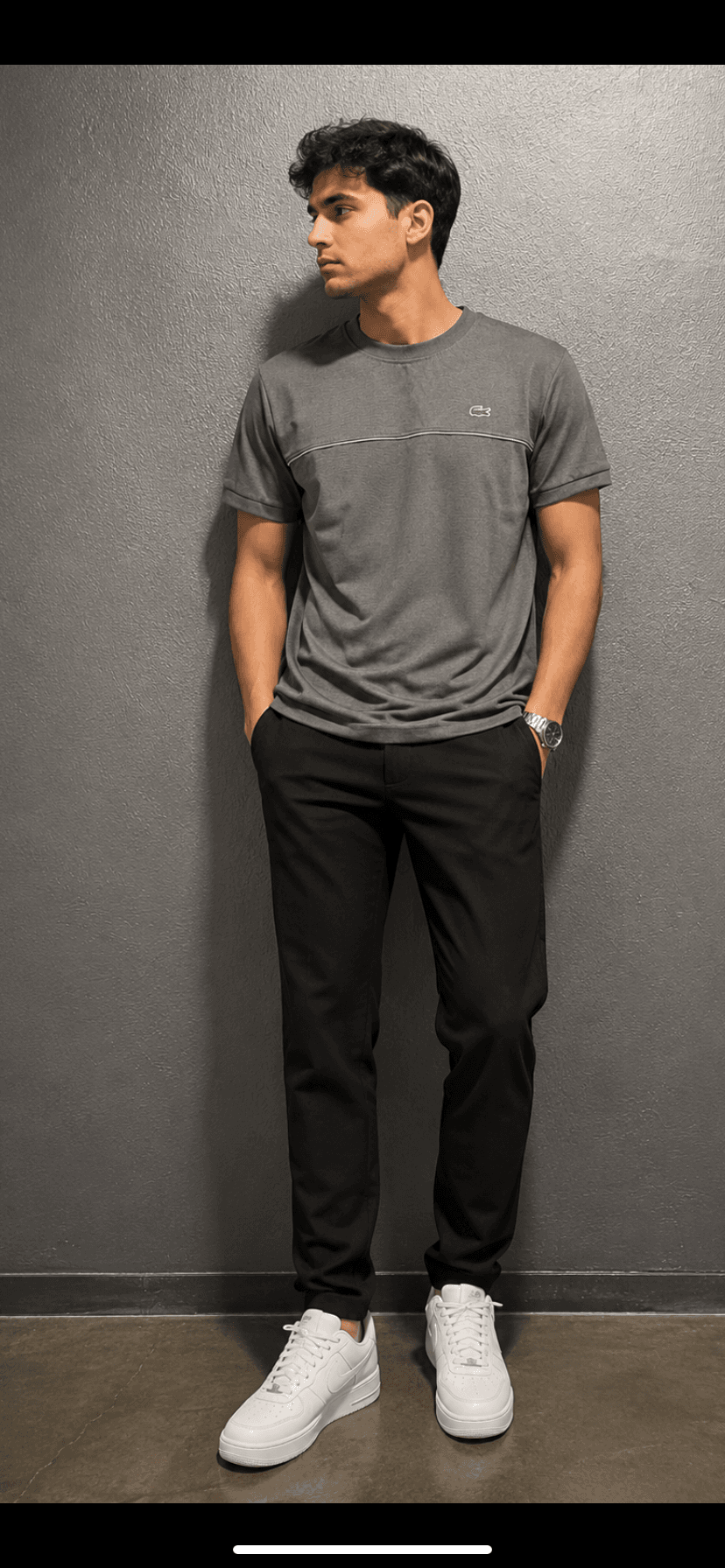     Lacoste Gri Bisiklet Yaka Erkek Tişört