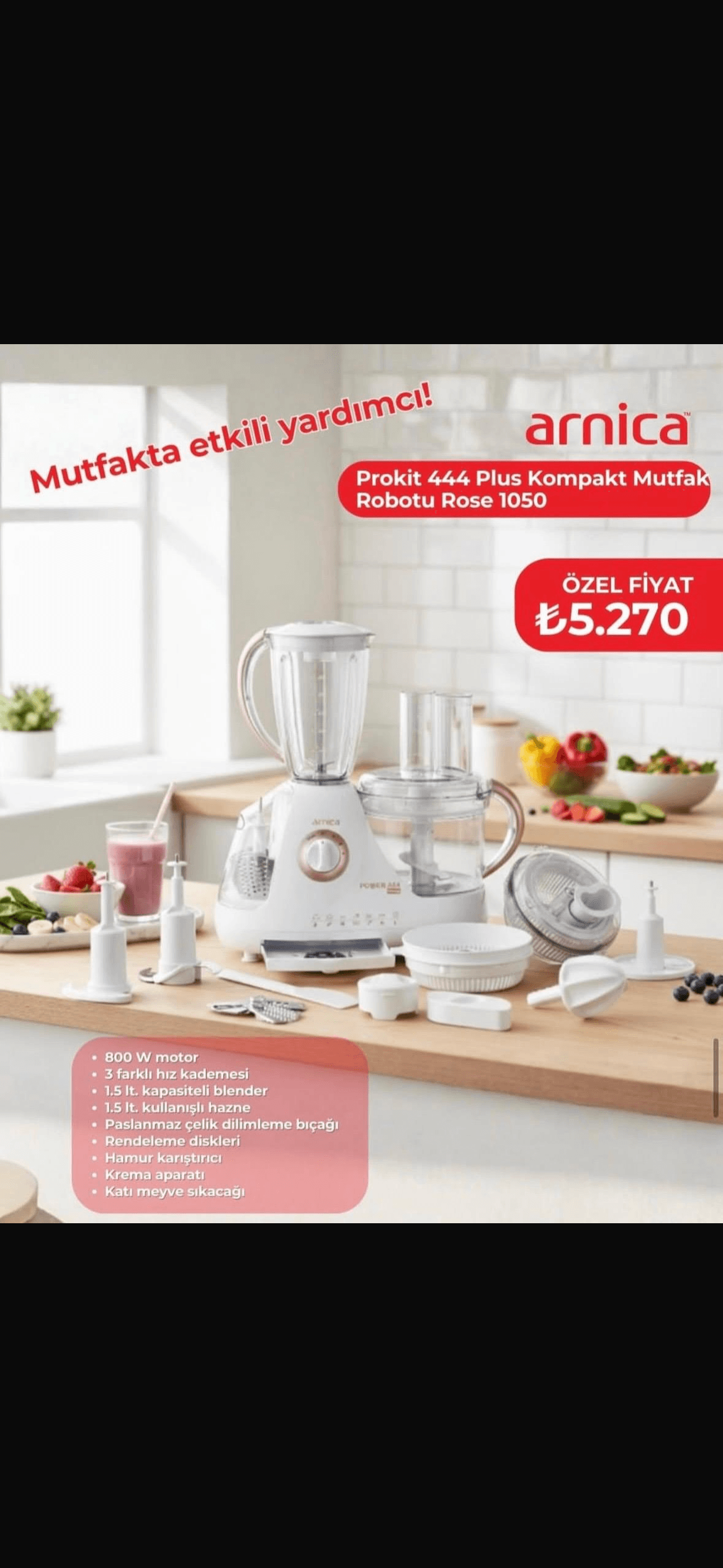 Prokit 444 Plus Kompakt Mutfak Robotu Rose